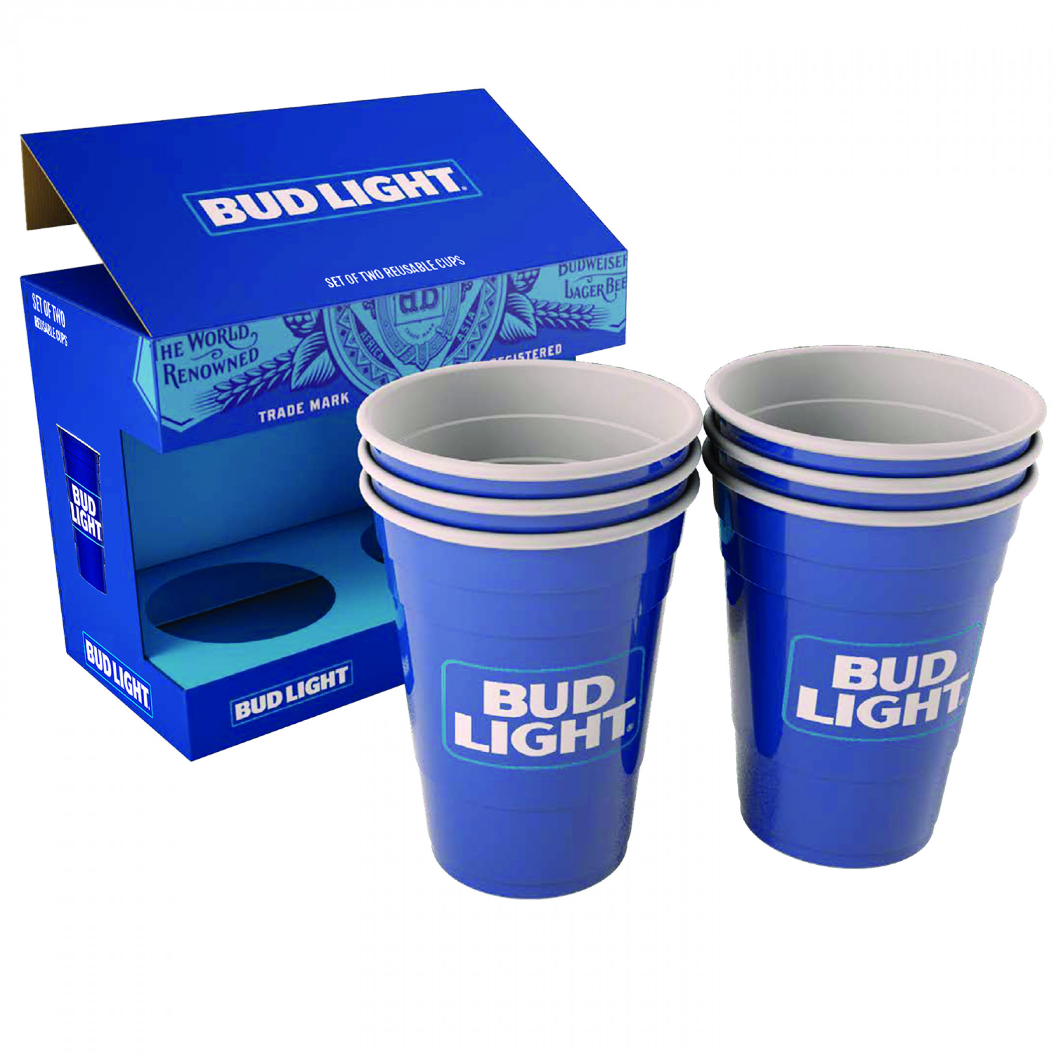 Bud Light 6-Pack Reusable Plastic Cups